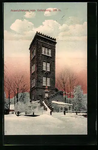 AK Neustadt /Sa., Aussichtsturm vom Valtenberg im Schnee