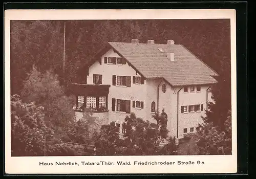 AK Tabarz /Thür. Wald, Hotel Haus Nehrlich, Friedrichrodaer Strasse 9 a
