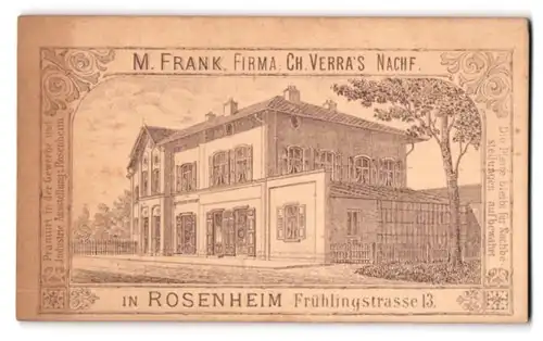 Fotografie M. Frank, Rosenheim, Ansicht Rosenheim, Blick auf das Ateliersgebäude in der Frühlingstrasse 13