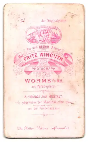 Fotografie Fritz Winguth, Worms a. Rh., Student im Anzug mit Couleur