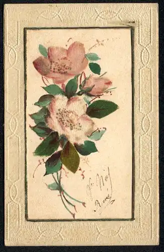 Seiden-AK Strauss blühender rosa Blumen