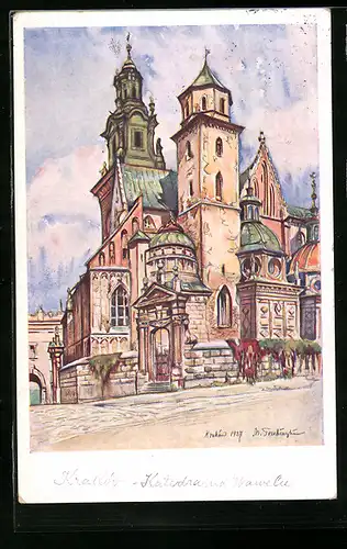 Künstler-AK Kraków, Katedra na Wawelu