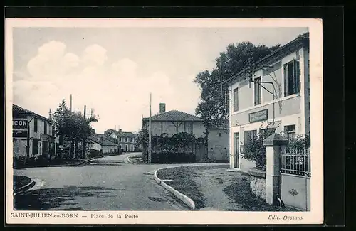 AK Saint-Julien-en-Born, Place de la Poste
