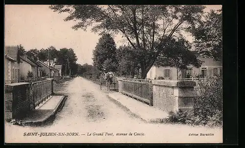 AK Saint-Julien-en-Born, Le Grand Pont, avenue de Contis