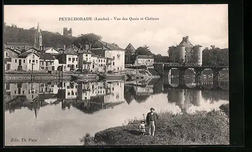 AK Peyrehorade, Vue des Quais et Chateau