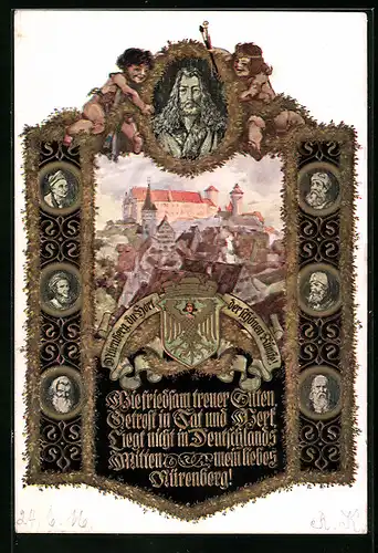 Künstler-AK Nürnberg, Gasthaus, Gruss aus dem Städtischen Rathauskeller