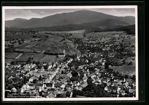 AK Auggen i. Baden im Markgräflerland, Ortsansicht vom Flugzeug aus