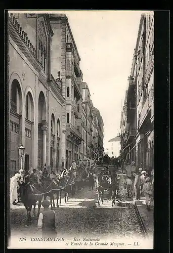 AK Constantine, Rue Nationale et Entrée de la Grande Mosquée