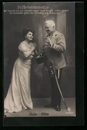 AK Operette Ein Herbstmanöver, Holm, Albin