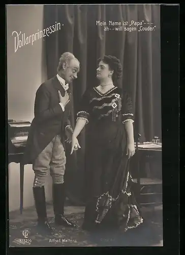 AK Operette Dollarprinzessin, Schauspieler Alfred Walters und Fritzi Arco