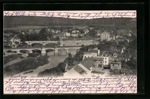 AK Bad Kösen, Teilansicht mit Brücken von oben