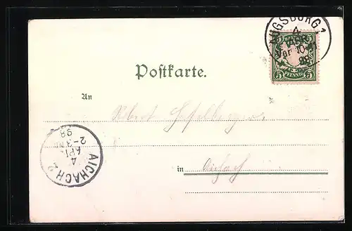 AK Augsburg, Kaffeehaus im Stadtgarten