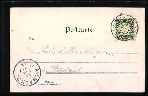 AK Tutzing, Ortspartie mit Wasserblick