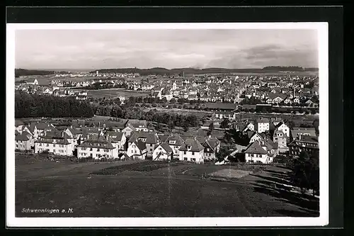 AK Schwenningen a. N., Ortsansicht aus der Vogelschau