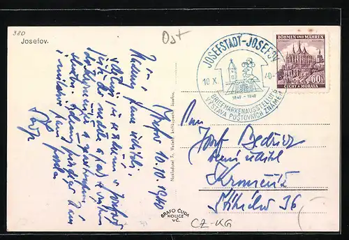 AK Josefov, Idyll am Denkmal