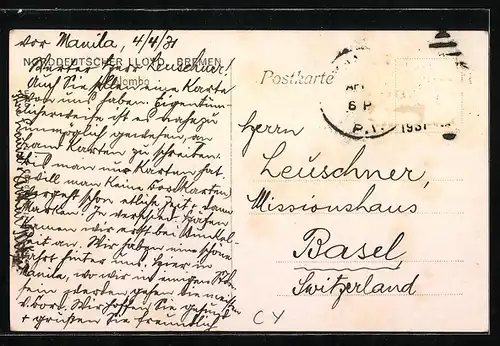 AK Colombo, Strassenpartie mit Rikscha