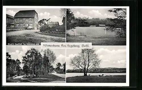 AK Wittenborn /Krs. Segeberg, Studt`s Gasthof, Ortsansicht