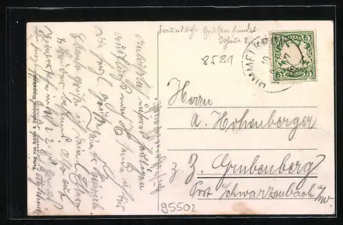 AK Himmelkron, Ortsansicht mit Kirche und Brücke