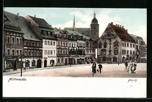 AK Mittweida, Markt mit Burgkeller