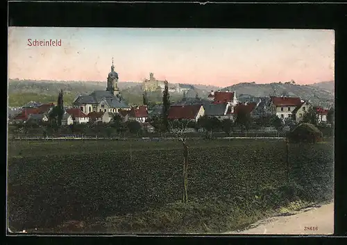 AK Scheinfeld, Ortsansicht mit Kirche