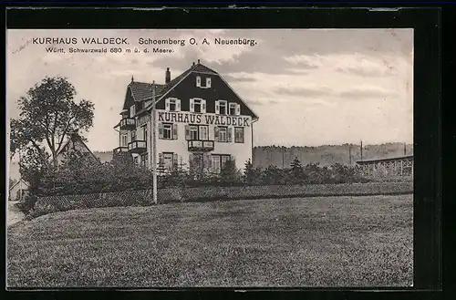 AK Schoemberg b. Neuenbürg, Kurhaus Waldeck im Grünen