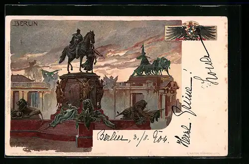 Künstler-AK Heinrich Kley: Berlin, Reiter-Denkmal