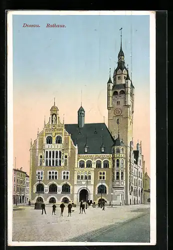 AK Dessau, Ansicht vom Rathaus