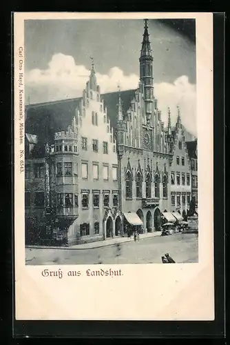 AK Landshut, Ansicht vom Rathaus