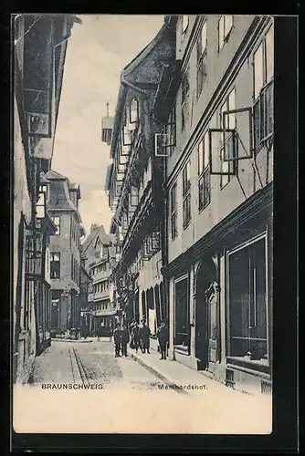 AK Braunschweig, Strassenpartie am Meinhardshof