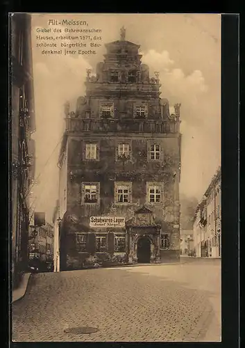 AK Meissen, Giebel des Bahrmannschen Hauses