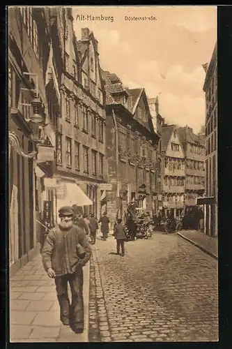 AK Hamburg-Neustadt, Hamburger Typen in der Düsternstrasse