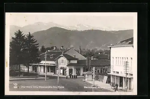 AK Samokow, Ansicht mit Rila-Gebirge