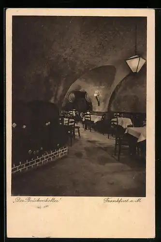AK Frankfurt a. M., Gasthof Brückenkeller, Schützenstrasse 6, Innenansicht
