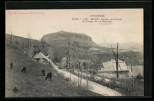 AK La Chevade, Rocher de Chastel et Village de La Chevade