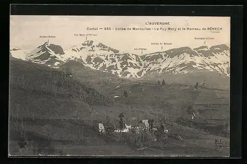 AK Bénech, Vallée des Mandailles, Le Puy Marx et le Hameau de Bénech