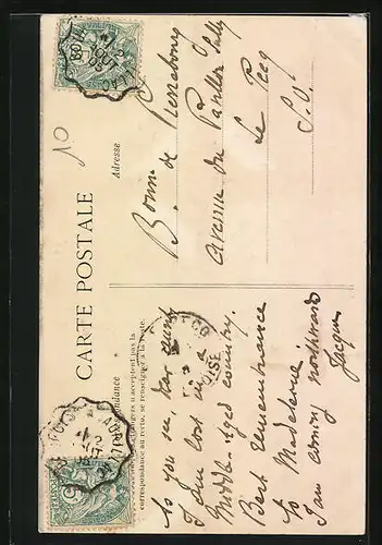 AK Saint-Martin-Valmeroux, Strassenpartie mit Häusern