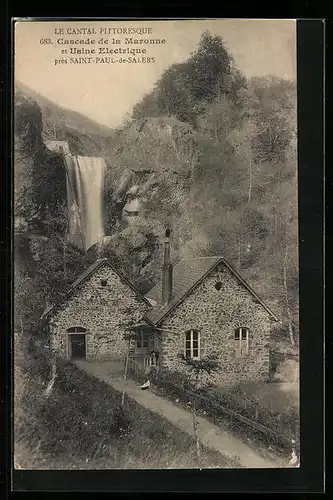 AK Saint-Paul-de-Salers, Cascade de la Maronne et Usine Electrique