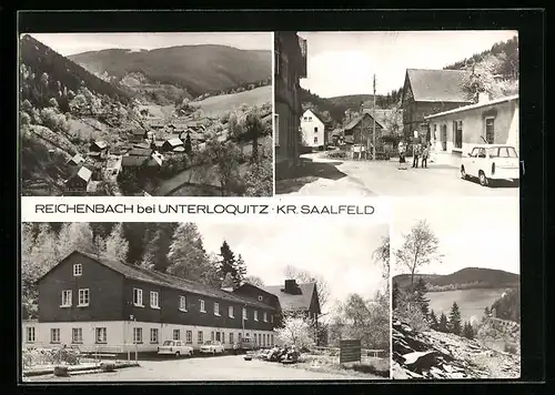 AK Reichenbach /Kr. Saalfeld, Kinderferienlager des VEB Hydrierwerk Zeitz, Ortsansicht, Strassenpartie