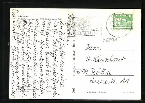 AK Reichenbach /Kr. Saalfeld, Kinderferienlager des VEB Hydrierwerk Zeitz, Ortsansicht, Strassenpartie