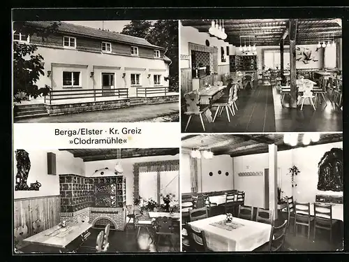 AK Berga /Kr. Greiz, Objekt der LPG Elstertal, Gaststätte Clodramühle