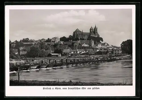 AK Breisach a. Rhein, Ansicht vom französischen Ufer aus