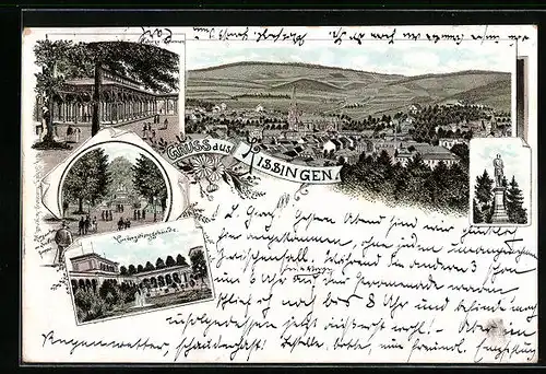 Lithographie Kissingen, Ortsansicht, Conversationsgebäude