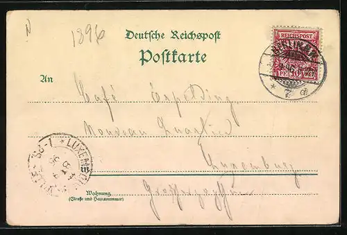 Lithographie Berlin, Börse, Leipzigerplatz mit Pferdebahn