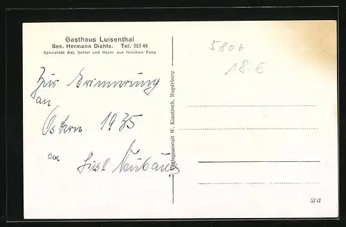 AK Luisenthal, Gasthaus Luisenthal von Hermann Dichte