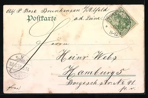 AK Brunkensen, Gasthof Post von Röhrig, Totalansicht