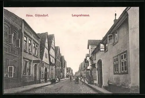 AK Hessisch Oldendorf, Alte Häuser in der Langestrasse