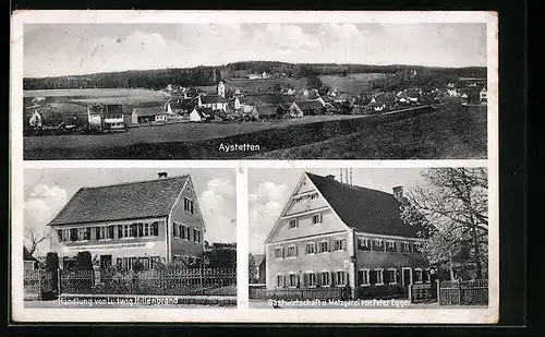 AK Aystetten, Gasthaus und Metzgerei von Peter Egger, Handlung von Ludwig Hillenbrand