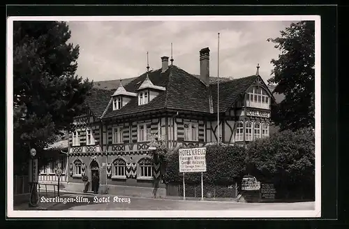 AK Herrlingen-Ulm, Hotel Kreuz