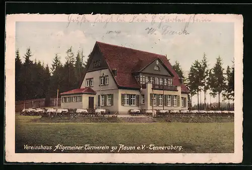 AK Plauen, Vereinshaus Allgemeiner Turnverein auf dem Tenneraberg