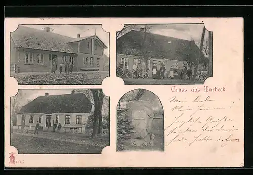 AK Tarbek, Gasthaus, Gebäudeansicht, Gedenkstein